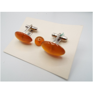 琥珀　カウス　タイピン　セット