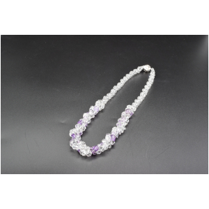 水晶ネックレス　3連　アメジスト