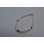 淡水パール　ブレスレット　ルビー