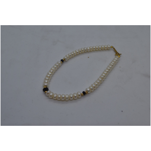 淡水パール　イヤリング　サファイア