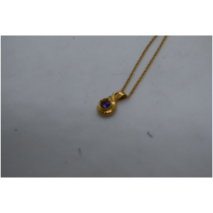 アメジスト　K18　ペンダントトップネックレス