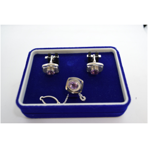 アメジスト　タイピンカフスセット