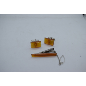 こはく　タイ止め　カフスセット