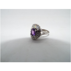 紫水晶　ダイヤ　もどき　指輪